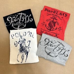 Lot of 4 Polo Ralph Lauren T-shirt L / XL